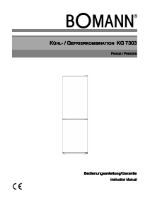 Bedienungsanleitung Bomann KG 7303 Kühl-gefrierkombination