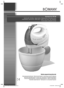 Manuale Bomann CB 336 Sbattitore