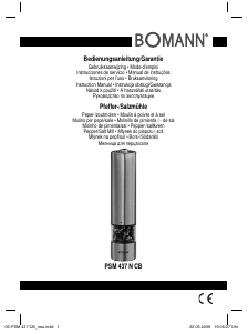 Manual de uso Bomann PSM 437 N CB Molinillo de pimienta y sal
