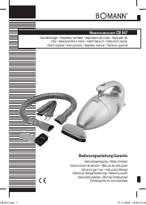 Manual de uso Bomann CB 947 Aspirador de mano