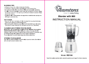Handleiding Ramtons RE/136 Blender