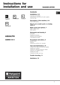 Εγχειρίδιο Hotpoint-Ariston AQM9D 49 U (EU)-B Πλυντήριο-Στεγνωτήριο