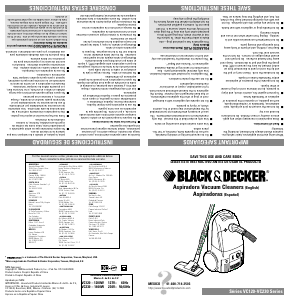 Manual de uso Black and Decker VC120 Aspirador