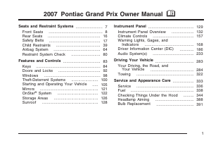 Bruksanvisning Pontiac Grand Prix (2007)