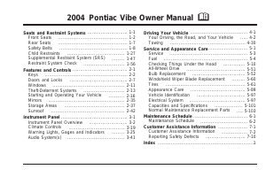 Manual Pontiac Vibe (2004)