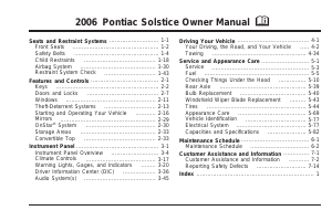 Handleiding Pontiac Solstice (2006)