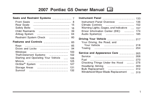 Bruksanvisning Pontiac G5 (2007)