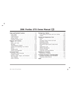 Manual Pontiac GTO (2006)