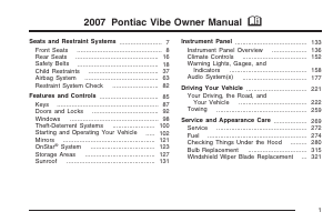 Manual Pontiac Vibe (2007)