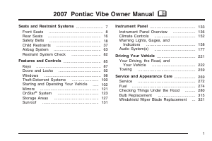 Bruksanvisning Pontiac Vibe (2007)