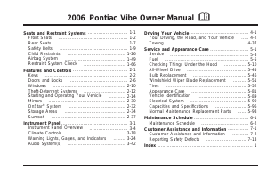 Manual Pontiac Vibe (2006)