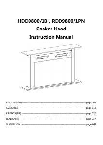 Manuale Hoover HDD9800/1B Cappa da cucina