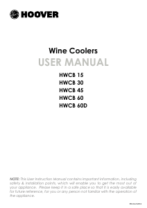 Handleiding Hoover HWCB 60 UK Wijnklimaatkast