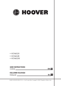 Kullanım kılavuzu Hoover HON602X Fırın