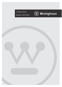 Manual Westinghouse WDV5051 Dryer