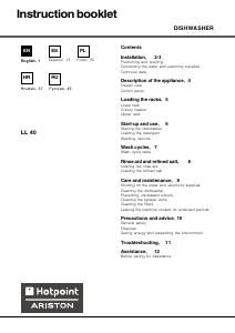 Manual de uso Hotpoint-Ariston LL 40 EU.C/HA Lavavajillas