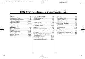 Manual Chevrolet Express Passenger (2012)