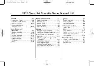 Manual Chevrolet Corvette (2012)