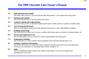 Manual Chevrolet Astro Passenger (1999)