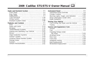 Manual Cadillac STS-V (2009)