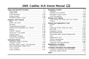 Manual Cadillac XLR (2005)