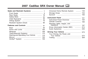 Bruksanvisning Cadillac SRX (2007)