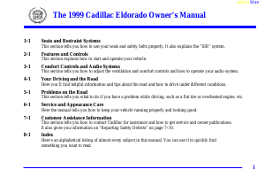 Manual Cadillac Eldorado (1999)