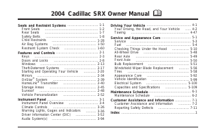 Handleiding Cadillac SRX (2004)
