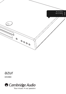 Manual Cambridge Azur 650BD Blu-ray Player