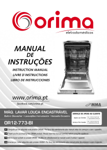 Manual Orima OR12-773 BI Máquina de lavar louça