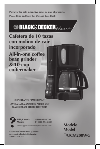 Manual de uso Black and Decker UCM200WG Máquina de café