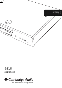 Manual Cambridge Azur 651BD Blu-ray Player