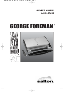 Bruksanvisning George Foreman GRV160 Smörgåsgrill