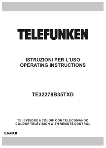 Manuale Telefunken TE32278B35TXD LCD televisore