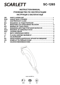 Наръчник Scarlett SC-1265 Машинка за подстригване