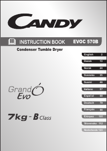 Návod Candy EVOC 570 B-S Sušička