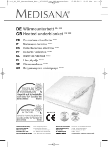 Manual Medisana HU 662 Electric Blanket