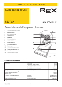 Manuale Rex RS3TGX Lavastoviglie