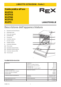 Manuale Rex RS3TX Lavastoviglie