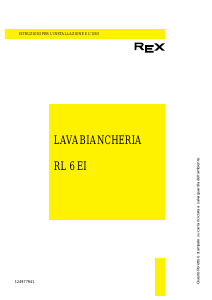 Manuale Rex RL6EI Lavatrice