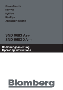Käyttöohje Blomberg SND 9683 X A++ Jääkaappi