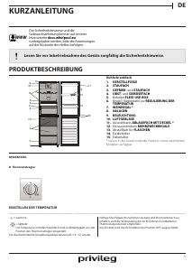 Bedienungsanleitung Privileg PRBN 386W A++ Kühl-gefrierkombination