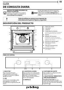 Manual de uso Privileg PBWR6 OP8V2 IN Horno