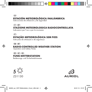 Bedienungsanleitung Auriol IAN 85059 Wetterstation