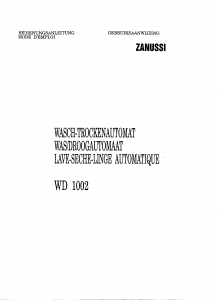 Handleiding Zanussi WD1002 Was-droog combinatie