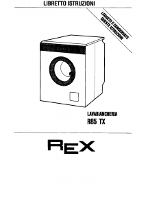 Manuale Rex R85TX Lavatrice