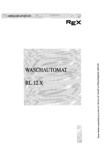 Bedienungsanleitung Rex RL12X Waschmaschine