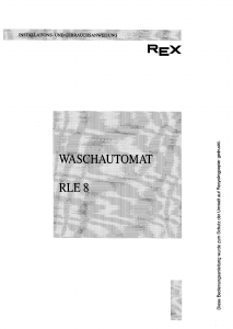 Bedienungsanleitung Rex RLE8 Waschmaschine