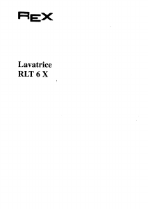 Manuale Rex RLT6X Lavatrice