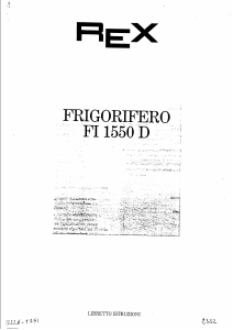 Manuale Rex FI1550D Frigorifero